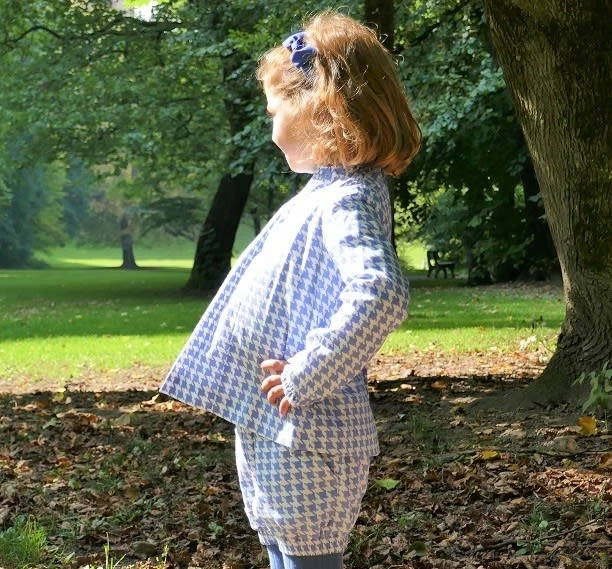 Bluse Mit Hahnentrittmuster In Blau/Weiß 4 Bluse Mit Hahnentrittmuster In Blau/Weiß – Bild 2