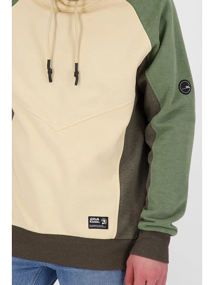 Hoodie "Miro" In Creme/ Grün 7 Hoodie "Miro" In Creme/ Grün – Bild 5