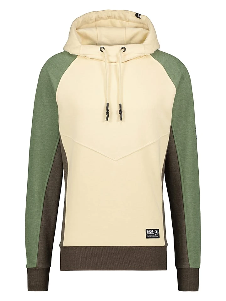 Hoodie "Miro" In Creme/ Grün 3 Hoodie "Miro" In Creme/ Grün