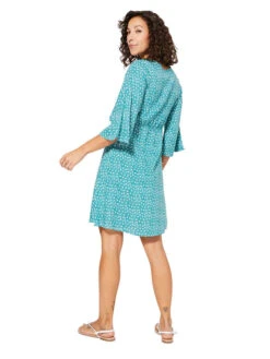 Kleid In Türkis/ Weiß 5 Kleid In Türkis/ Weiß -Trendiges Bekleidungsgeschäft aller simplement kleid in turkis weiss 1