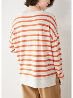 Pullover In Weiß/ Orange 7 Pullover In Weiß/ Orange -Trendiges Bekleidungsgeschäft asne pullover in weiss orange 2