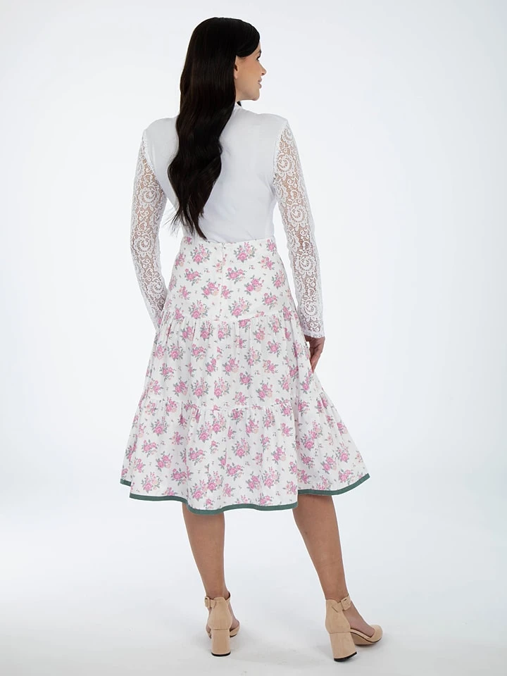 Trachtenrock In Weiß/ Rosa 4 Trachtenrock In Weiß/ Rosa – Bild 2