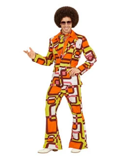 2tlg. Outfit "70er Jahre" In Orange/ Gelb