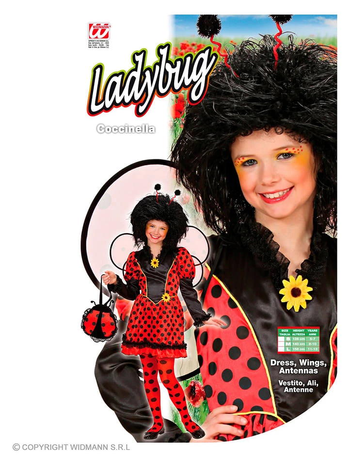 3tlg. Kostüm "Marienkäfer" In Rot/ Schwarz 3 3tlg. Kostüm "Marienkäfer" In Rot/ Schwarz