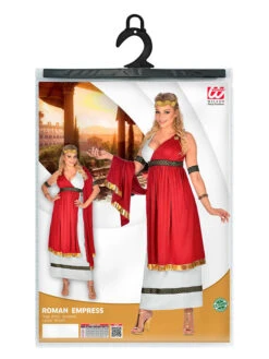 4tlg. Kostüm "Römische Kaiserin" In Rot/ Weiß -Trendiges Bekleidungsgeschäft carnival party 4tlg kostum romische kaiserin in rot weiss 4