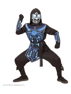 5tlg. Kostüm "Cyber Ninja" In Schwarz