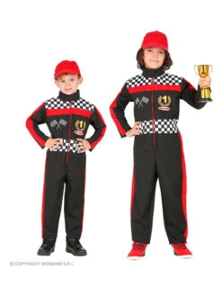 Kostümoverall "Formula 1 Fahrer" In Schwarz/ Rot -Trendiges Bekleidungsgeschäft carnival party kostumoverall formula 1 fahrer in schwarz rot 3