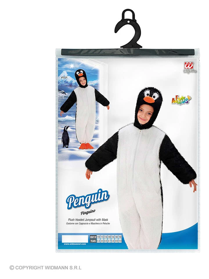 Kostümoverall "Pinguin" In Weiß/ Schwarz