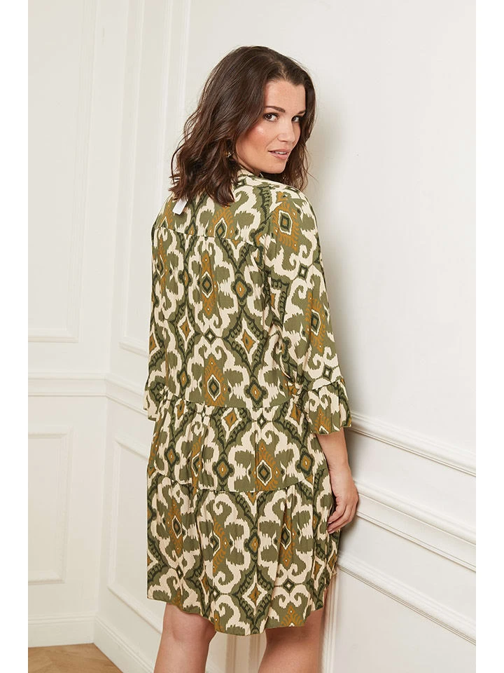 Kleid In Khaki/ Creme 6 Kleid In Khaki/ Creme – Bild 4