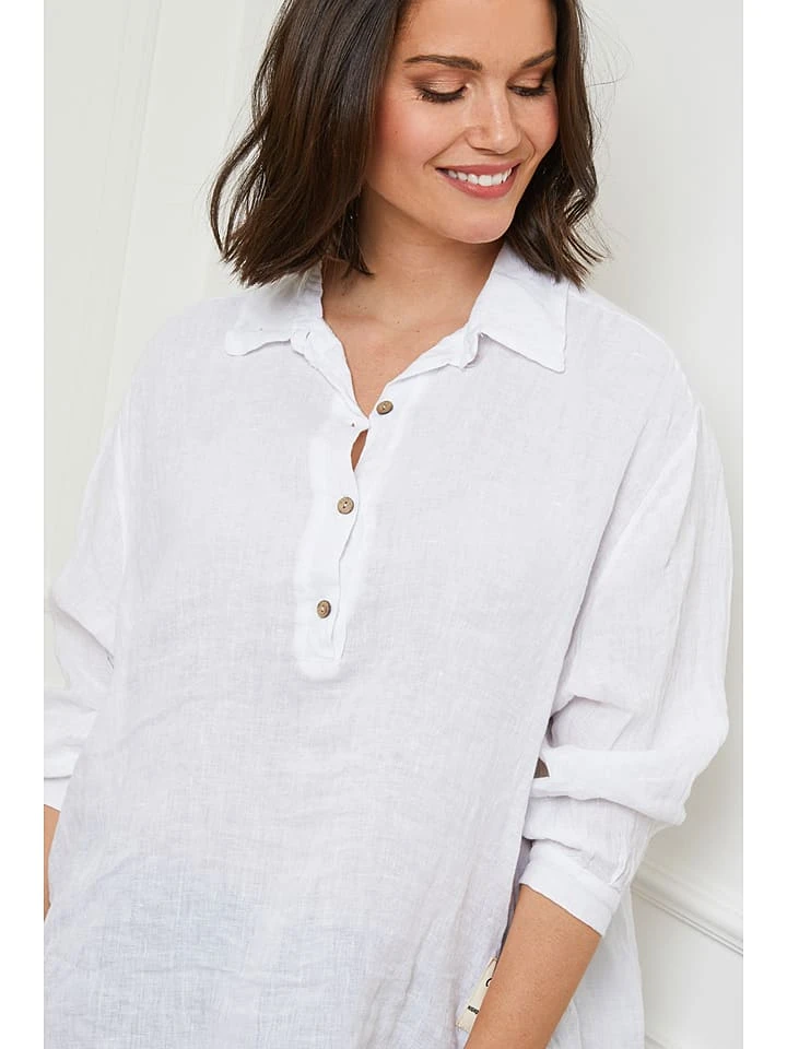 Leinen-Tunika In Weiß 7 Leinen-Tunika In Weiß – Bild 5