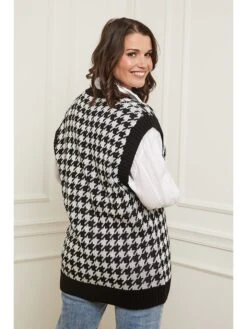 Pullunder In Schwarz/ Weiß -Trendiges Bekleidungsgeschäft curvy lady pullunder in schwarz weiss 3