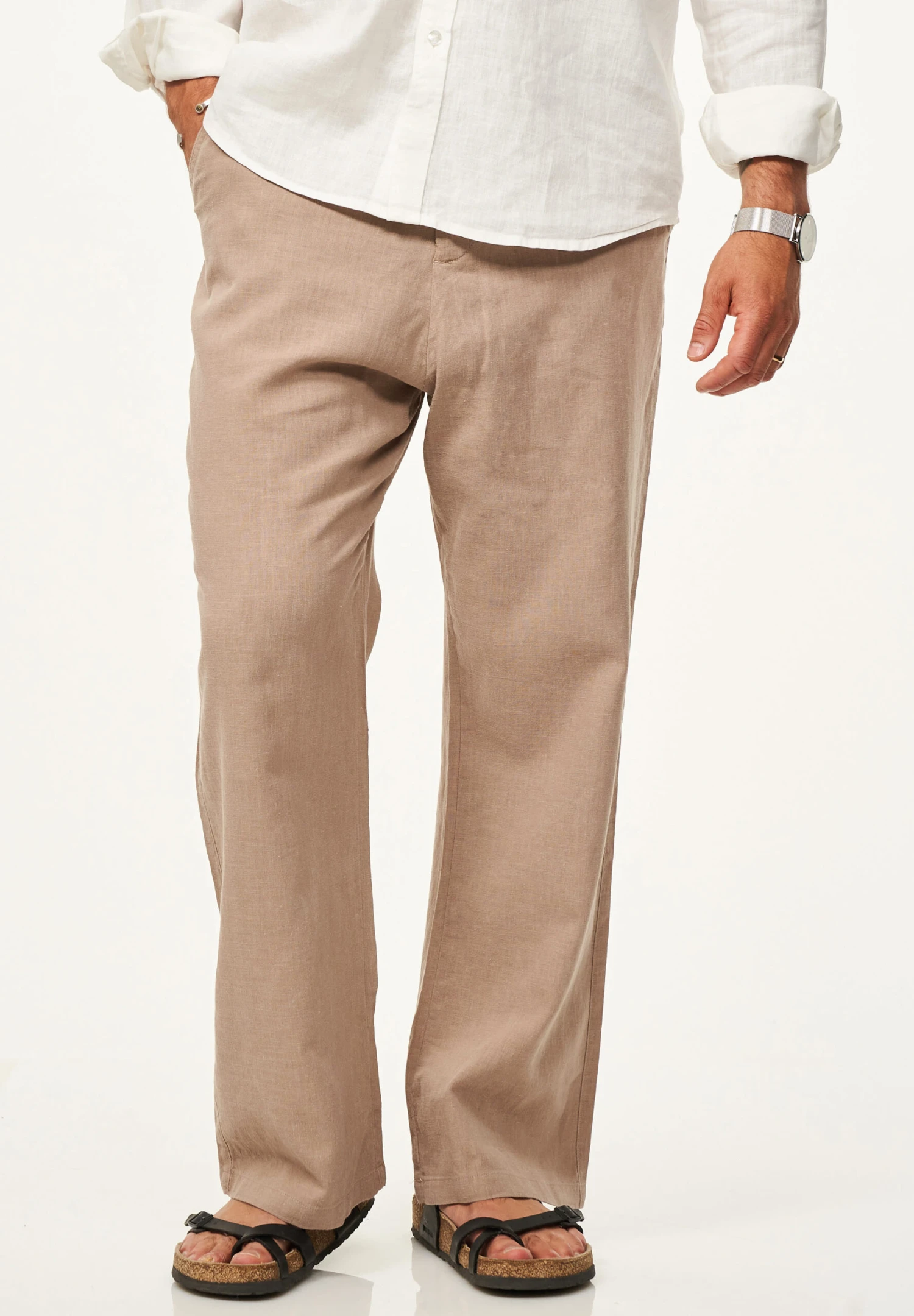 Leinenhose - Für Herren Aus 100% Leinen Luftige Sommerhose In Beige 3 Leinenhose - Für Herren Aus 100% Leinen Luftige Sommerhose In Beige