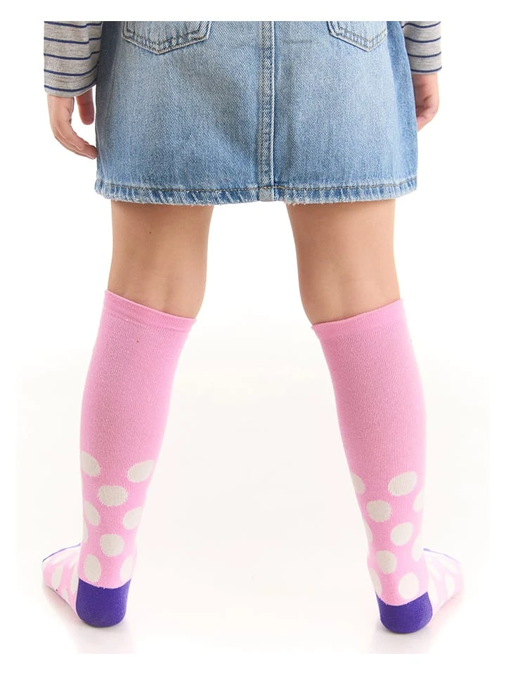 Kniestrümpfe "Cute Cat" In Rosa 4 Kniestrümpfe "Cute Cat" In Rosa – Bild 2