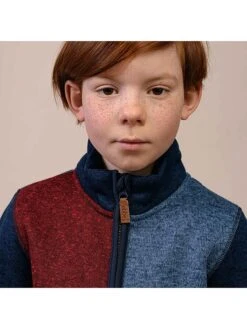 Fleecejacke "Mossa" In Dunkelblau/ Blau/ Bordeaux -Trendiges Bekleidungsgeschäft ebbe fleecejacke mossa in dunkelblau blau bordeaux 1