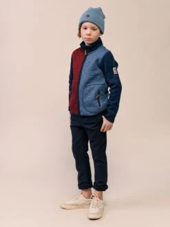 Fleecejacke "Mossa" In Dunkelblau/ Blau/ Bordeaux -Trendiges Bekleidungsgeschäft ebbe fleecejacke mossa in dunkelblau blau bordeaux 3