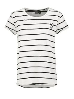 Shirt In Weiß/ Schwarz