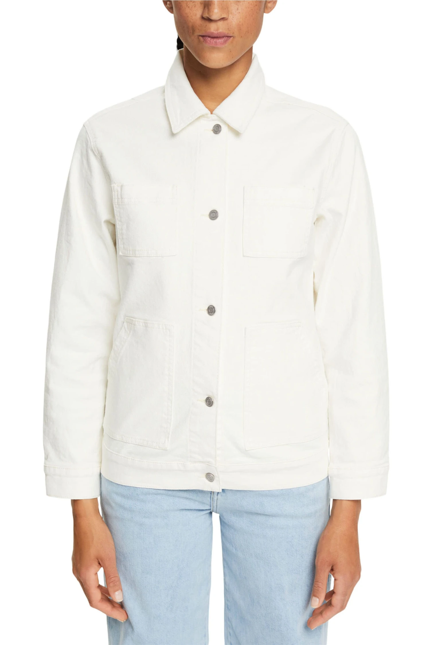 ESPRIT Jeansjacke Mit Taschen Off White 4 ESPRIT Jeansjacke Mit Taschen Off White – Bild 2