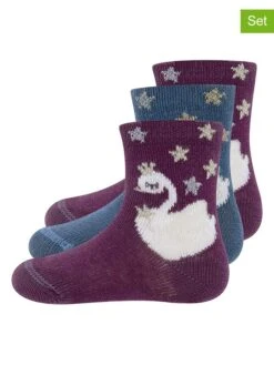 Ewers 3er-Set: Socken In Lila/ Blau
