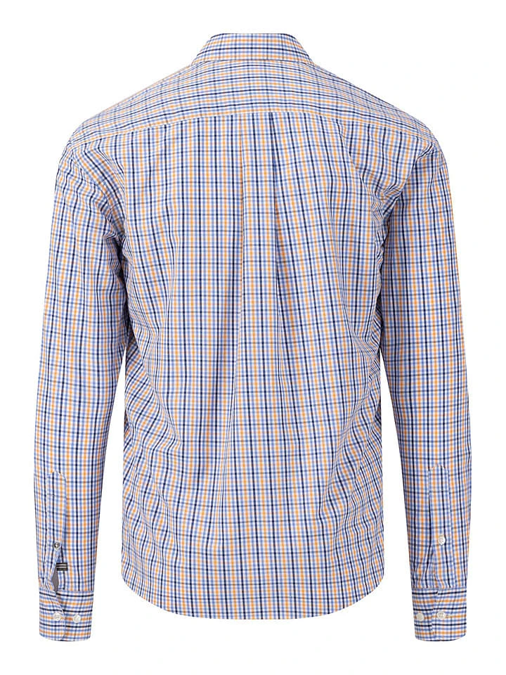 FYNCH-HATTON Hemd In Dunkelblau/ Orange 4 FYNCH-HATTON Hemd In Dunkelblau/ Orange – Bild 2