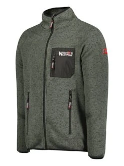 GEOGRAPHICAL NORWAY Fleecejacke In Khaki -Trendiges Bekleidungsgeschäft geographical norway fleecejacke in khaki 1