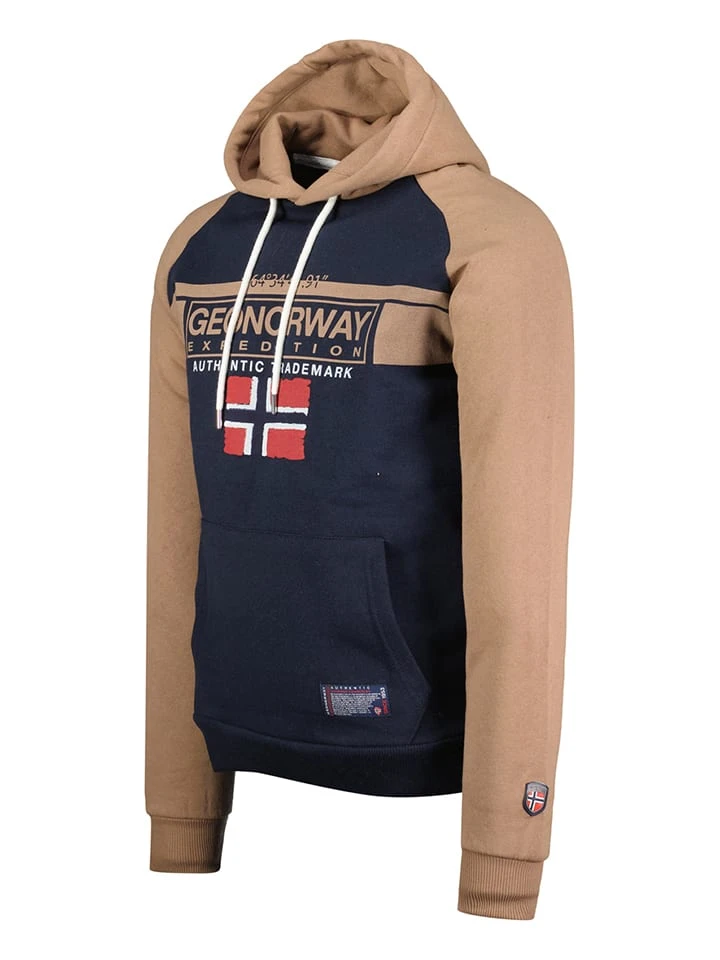 GEOGRAPHICAL NORWAY Hoodie In Dunkelblau/ Beige 4 GEOGRAPHICAL NORWAY Hoodie In Dunkelblau/ Beige – Bild 2