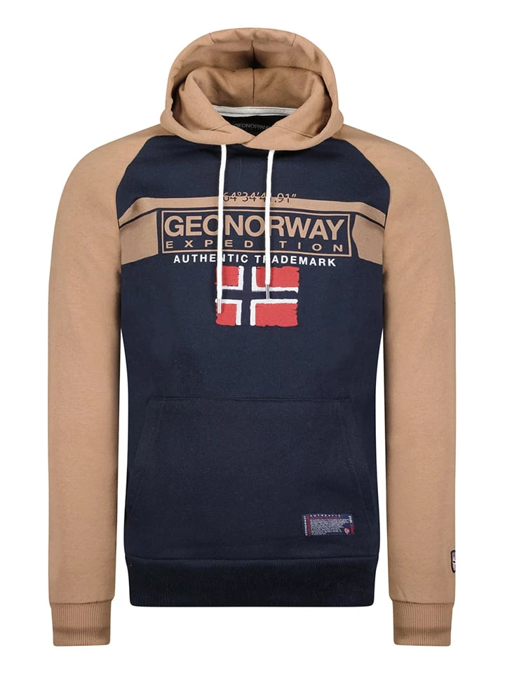 GEOGRAPHICAL NORWAY Hoodie In Dunkelblau/ Beige 3 GEOGRAPHICAL NORWAY Hoodie In Dunkelblau/ Beige
