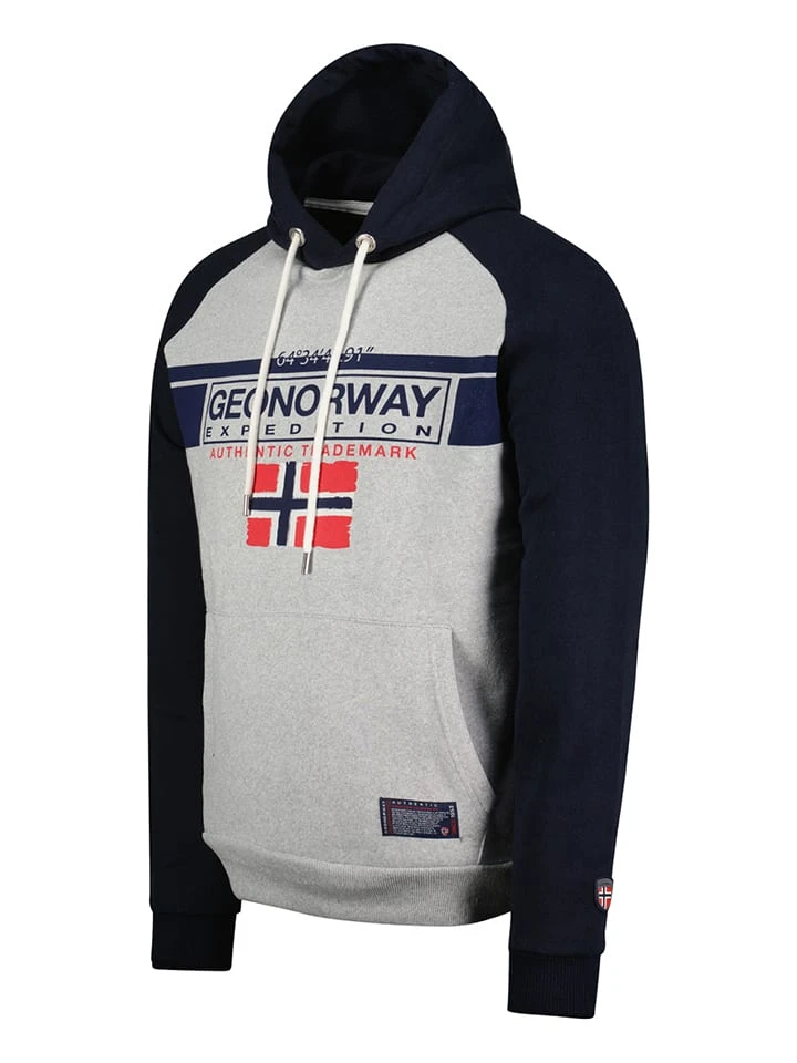 GEOGRAPHICAL NORWAY Hoodie In Dunkelblau/ Grau 4 GEOGRAPHICAL NORWAY Hoodie In Dunkelblau/ Grau – Bild 2