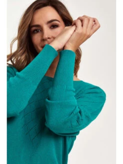 Pullover "Geranium" In Petrol -Trendiges Bekleidungsgeschäft gerard pasquier pullover geranium in petrol 2