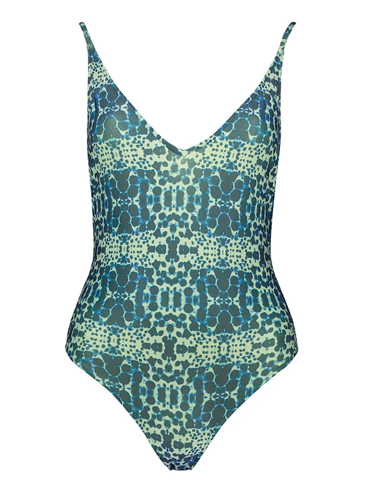 Badeanzug In Dunkelblau/ Grün 3 Badeanzug In Dunkelblau/ Grün