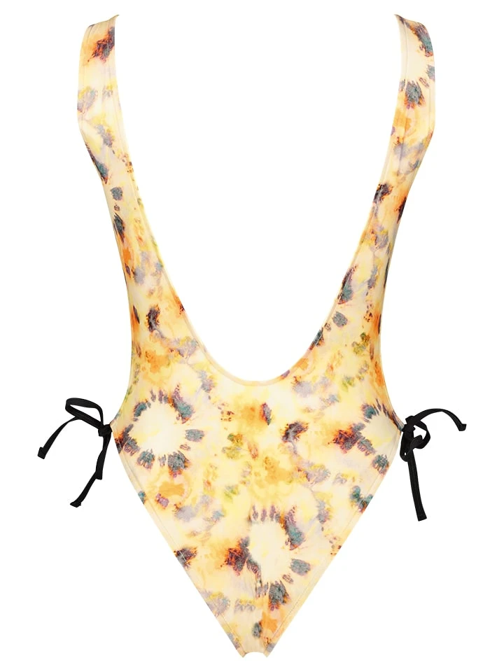 Badeanzug In Gelb/ Schwarz 4 Badeanzug In Gelb/ Schwarz – Bild 2