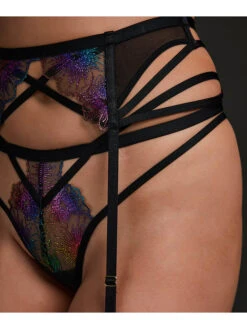 Strumpfhalter "Alex" In Schwarz/ Bunt -Trendiges Bekleidungsgeschäft hunkemoller strumpfhalter alex in schwarz bunt 4