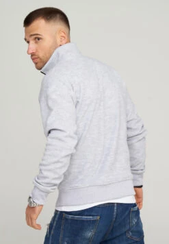 Jack & Jones Fleecepullover - JCOCLASSICO HALF ZIP In Light Grey Melange -Trendiges Bekleidungsgeschäft jack and jones fleecepullover jcoclassico half zip in light grey melange 3