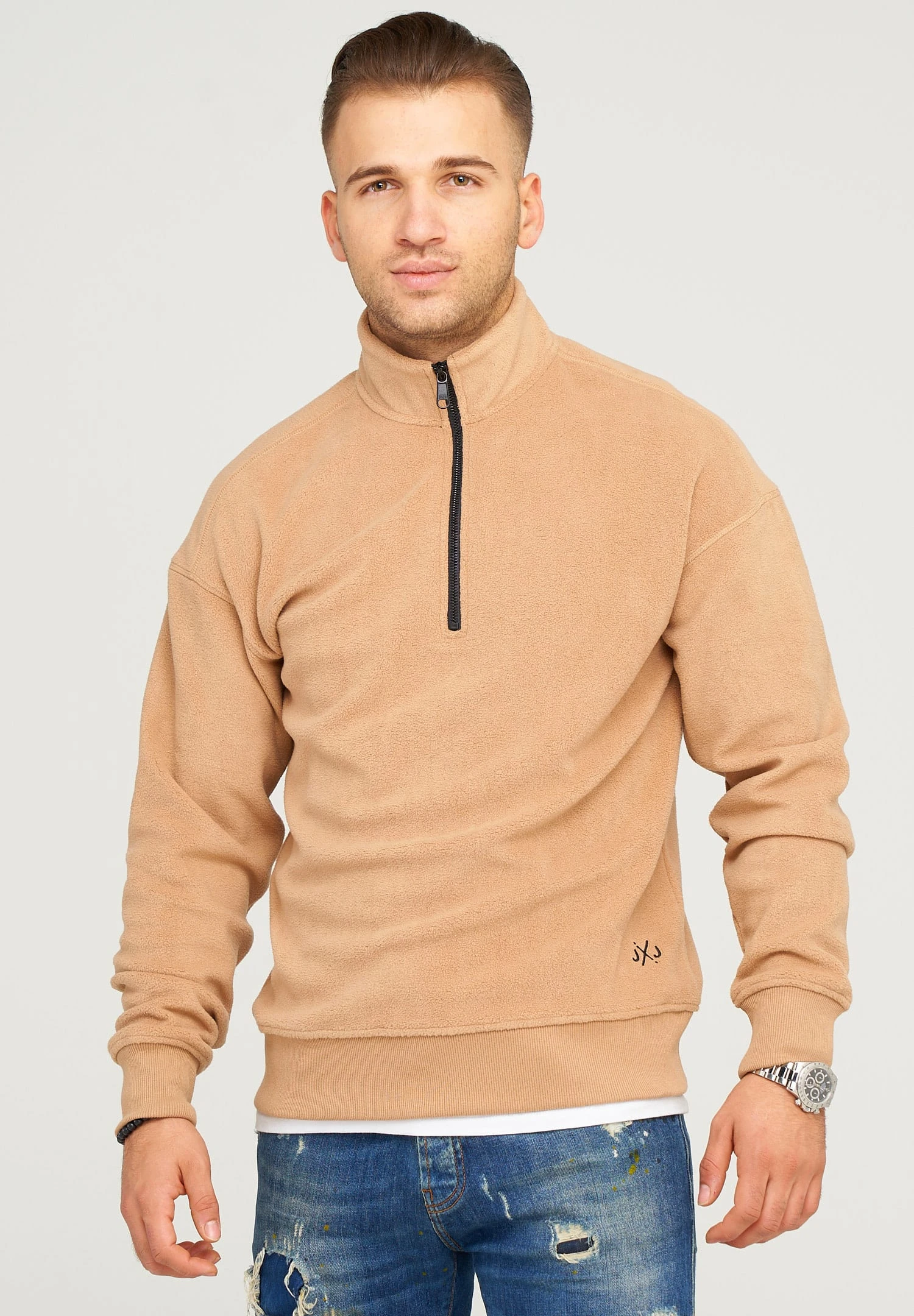 Jack & Jones Fleecepullover - JCOCLASSICO HALF ZIP In Tannin 4 Jack & Jones Fleecepullover - JCOCLASSICO HALF ZIP In Tannin – Bild 2