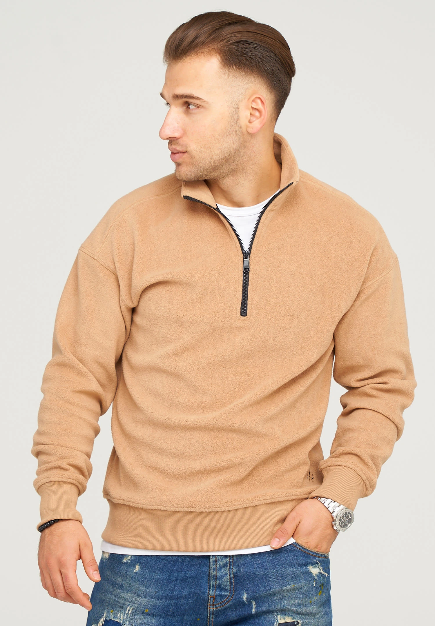 Jack & Jones Fleecepullover - JCOCLASSICO HALF ZIP In Tannin 3 Jack & Jones Fleecepullover - JCOCLASSICO HALF ZIP In Tannin