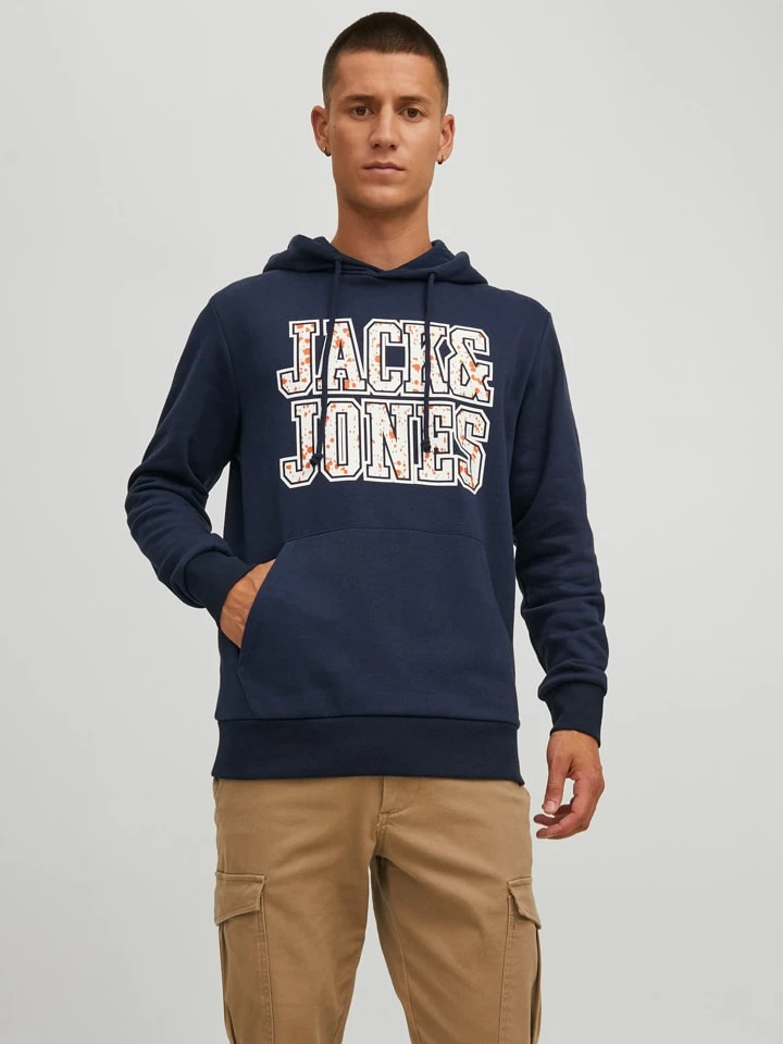 Jack & Jones Hoodie "Neon Dot" In Dunkelblau 4 Jack & Jones Hoodie "Neon Dot" In Dunkelblau – Bild 2
