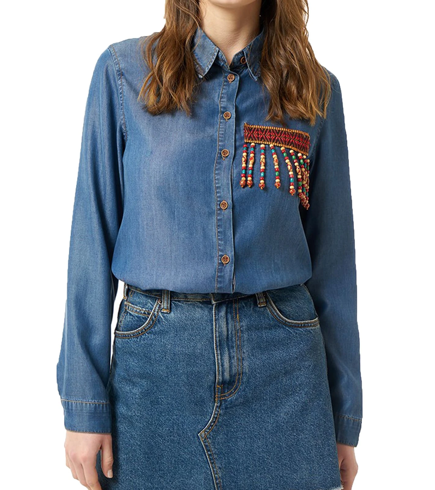 Jeans-Bluse In Blau 4 Jeans-Bluse In Blau – Bild 2