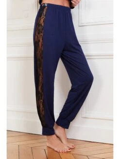 Pyjama "jeny" In Dunkelblau/ Schwarz -Trendiges Bekleidungsgeschäft just for victoria pyjama jeny in dunkelblau schwarz 2