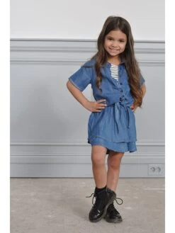 Jeansbluse "Jace" In Blau -Trendiges Bekleidungsgeschäft kiddo united jeansbluse jace in blau 2