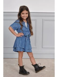 Jeansbluse "Jace" In Blau -Trendiges Bekleidungsgeschäft kiddo united jeansbluse jace in blau 3