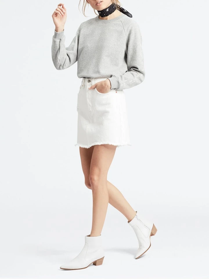 Jeansrock In Weiß 4 Jeansrock In Weiß – Bild 2