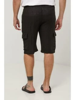 Leinen-Cargobermudas In Schwarz -Trendiges Bekleidungsgeschäft lin passion leinen cargobermudas in schwarz 2