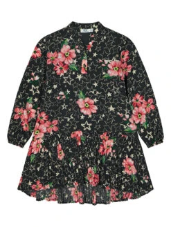 Kleid In Grün/ Schwarz/ Rosa