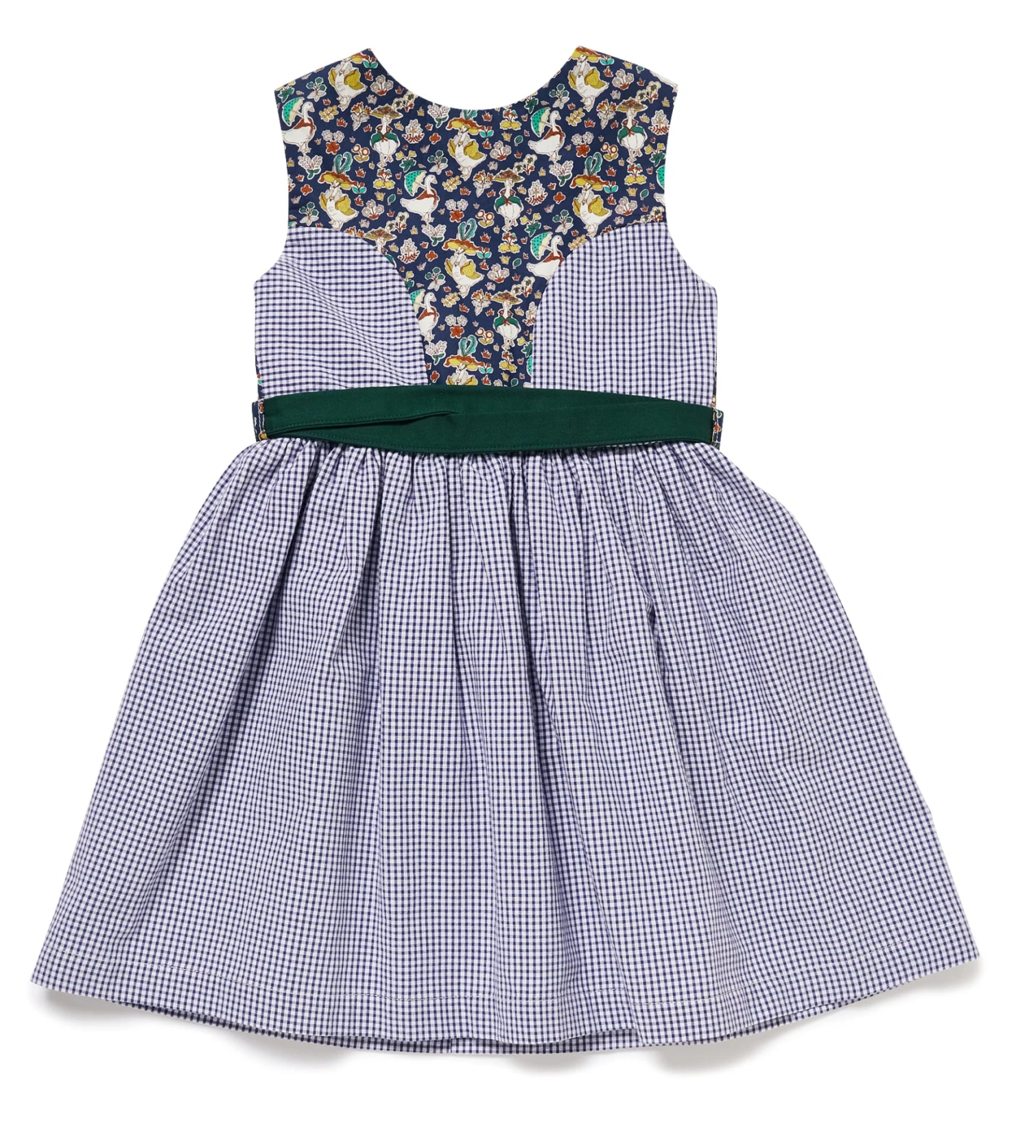 Kinderkleid "MY DIRNDL HEIDI" Mit Gänsemuster In Dunkelblau Kariert/Grün 4 Kinderkleid "MY DIRNDL HEIDI" Mit Gänsemuster In Dunkelblau Kariert/Grün – Bild 2