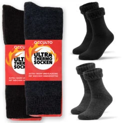 2er Pack Ultra Thermosocken Yuki In Schwarz-Anthrazit