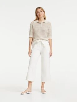 OPUS Culotte "Mareika" In Weiß -Trendiges Bekleidungsgeschäft opus culotte mareika in weiss 4