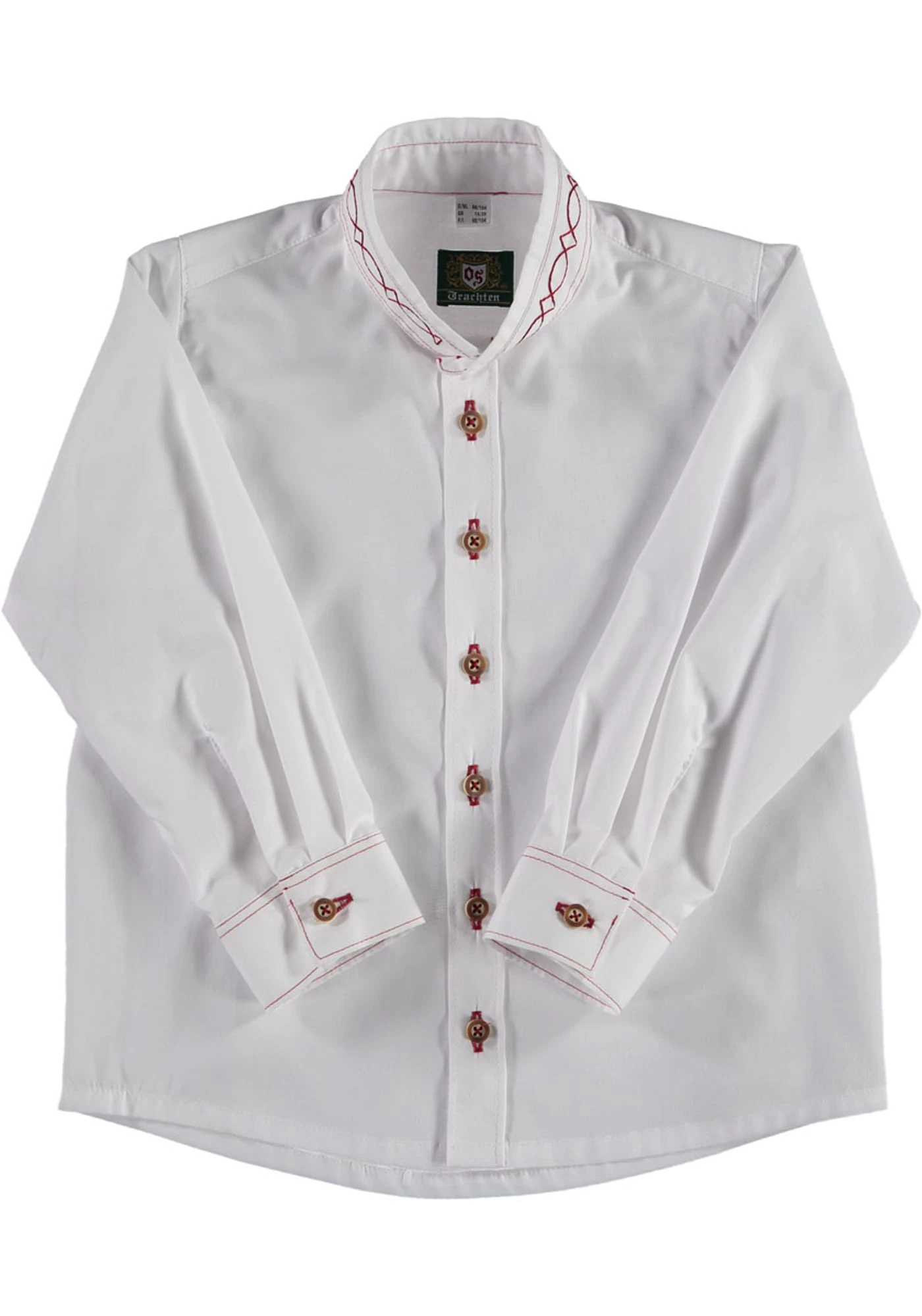 Trachtenhemd Vaboyo In Weiß-hochrot 5 Trachtenhemd Vaboyo In Weiß-hochrot – Bild 3