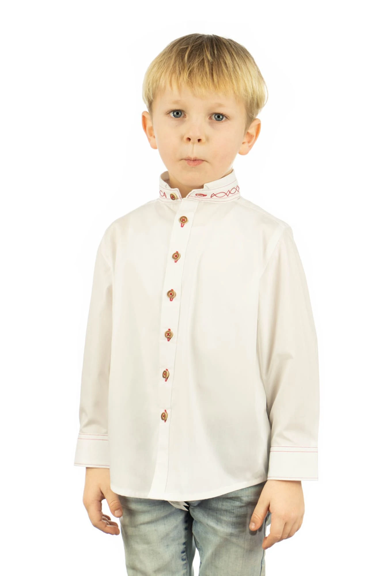 Trachtenhemd Vaboyo In Weiß-hochrot 3 Trachtenhemd Vaboyo In Weiß-hochrot