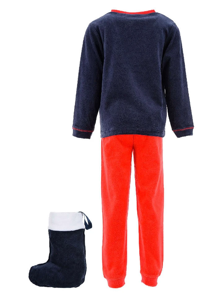 2tlg. Set: Pyjama Und Weihnachtsstrumpf "Paw Patrol" In Dunkelblau/ Rot 4 2tlg. Set: Pyjama Und Weihnachtsstrumpf "Paw Patrol" In Dunkelblau/ Rot – Bild 2