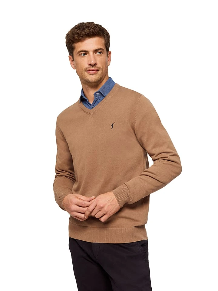 POLO CLUB Pullover In Hellbraun 3 POLO CLUB Pullover In Hellbraun