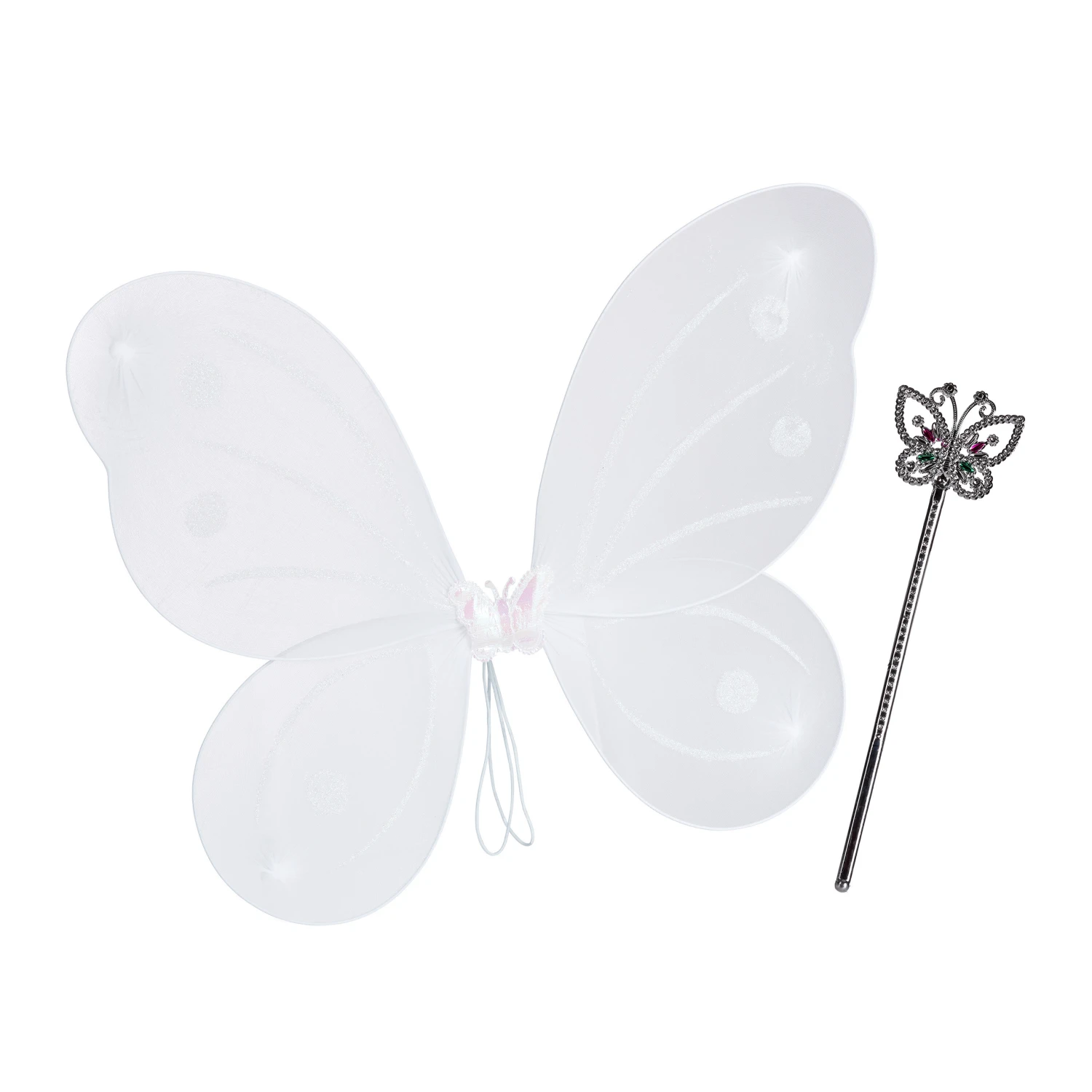 1x Feenflügel In Weiß/ Silber 3 1x Feenflügel In Weiß/ Silber